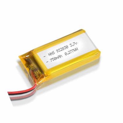 IEC 62133 3.7V 750mAh Rechargeable Lithium Polymer Battery UN38.3